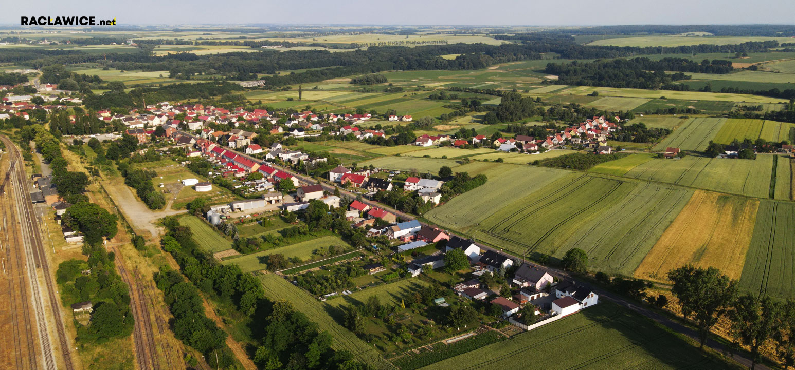 Panorama zachodniej części Racławic Śląskich