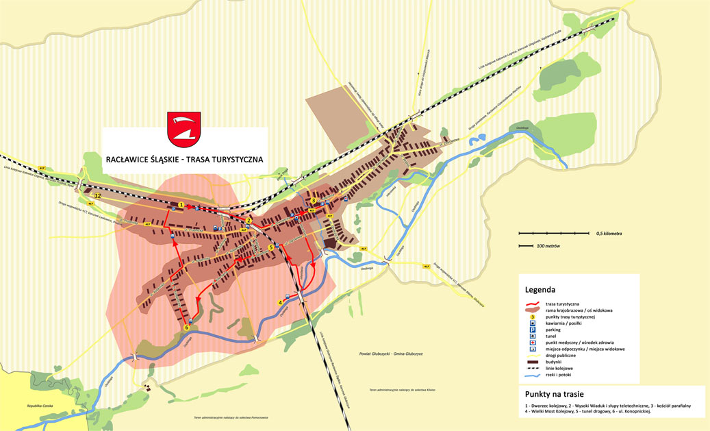 Turystyczna mapa Racławic Śląskich